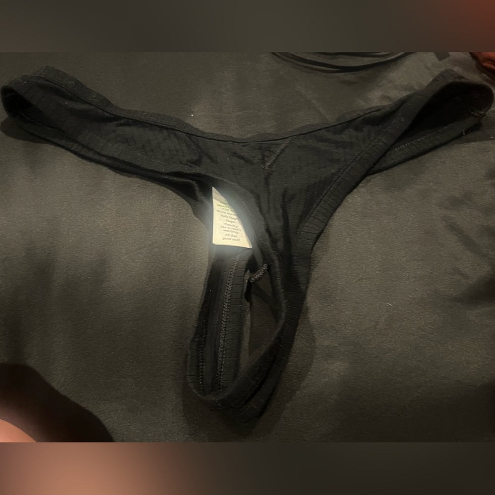 American eagle aerie black thong tanga size small nwot
